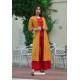 Red Designer Party Wear Readymade Rayon Kurti With Palazzo