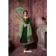 Dark Green Embroidered Satin Georgette Straight Salwar Suit