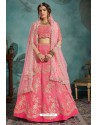 Pink Exclusive Art Silk Designer Readymade Lehenga Choli