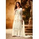 Off White Embroidered Pure Viscos Bemberg Georgette Palazzo Salwar Suit