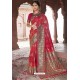 Multi Colour Heavy Embroidered Silk Party Wear Sari