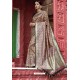 Light Brown Heavy Embroidered Silk Party Wear Sari