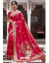 Rani Heavy Embroidered Silk Party Wear Sari