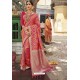 Multi Colour Heavy Embroidered Silk Party Wear Sari