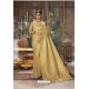 Gold Designer Blended Cotton Jacquard Banarasi Silk Party Wear Sari