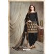 Black Designer Faux Georgette Punjabi Patiala Suit