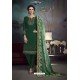 Dark Green Heavy Embroidered Satin Designer Straight Salwar Suit