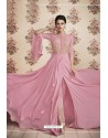 Pink Heavy Embroidered Designer Real Georgette Anarkali Suit