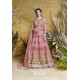 Light Pink Heavy Embroidered Heavy Butterfly Net Designer Anarkali Suit