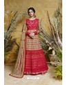 Red Heavy Embroidered Heavy Butterfly Net Designer Anarkali Suit