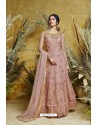 Dusty Pink Heavy Embroidered Heavy Butterfly Net Designer Anarkali Suit