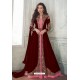 Maroon Designer Heavy Embroidered Georgette Anarkali Suit