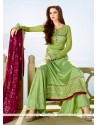 Fetching Tussar Silk Embroidered Work Designer Palazzo Suit