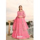 Hot Pink Designer Heavy Embroidered Georgette Anarkali Suit