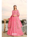Hot Pink Designer Heavy Embroidered Georgette Anarkali Suit