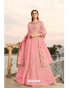 Pink Designer Heavy Embroidered Georgette Anarkali Suit