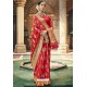 Red Traditional Party Wear Embroidered Silk Sari