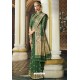 Mehendi Traditional Party Wear Embroidered Silk Sari