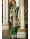 Mehendi Traditional Party Wear Embroidered Silk Sari