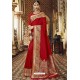 Red Traditional Party Wear Embroidered Silk Sari