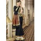 Black Traditional Party Wear Embroidered Silk Sari