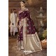 Deep Scarlet Traditional Party Wear Embroidered Silk Sari