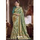 Jade Green Traditional Party Wear Embroidered Silk Sari