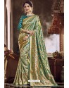 Jade Green Traditional Party Wear Embroidered Silk Sari