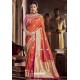 Orange Traditional Party Wear Embroidered Silk Sari