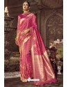 Rani Traditional Party Wear Embroidered Silk Sari