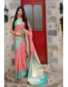 Pink Designer Party Wear Banarasi Silk Sari