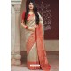 Off White Designer Party Wear Banarasi Silk Sari