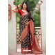 Carbon Designer Party Wear Banarasi Silk Sari
