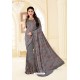 Grey Party Wear Printed Imported Fabric Sari