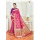 Rani Party Wear Embroidered Soft Silk Sari