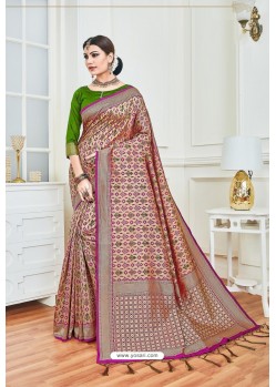 Multi Colour Party Wear Embroidered Soft Silk Sari