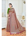 Multi Colour Party Wear Embroidered Soft Silk Sari