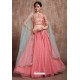 Pink Heavy Embroidered Soft Net Wedding Lehenga Choli