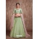 Green Heavy Embroidered Soft Net Wedding Lehenga Choli