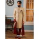Light Beige Readymade Heavy Embroidered Indowestern Sherwani For Men