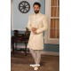 Off White Readymade Heavy Embroidered Indowestern Sherwani For Men