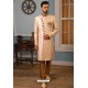 Light Beige Readymade Heavy Embroidered Indowestern Sherwani For Men