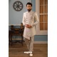 White Readymade Heavy Embroidered Indowestern Sherwani For Men
