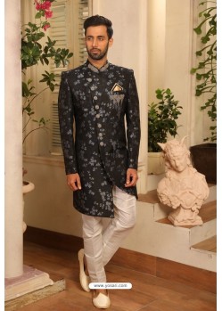 Carbon Readymade Heavy Embroidered Indowestern Sherwani For Men