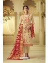 Light Beige Embroidered Pure Viscose Opada Designer Straight Salwar Suit