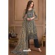 Taupe Embroidered Satin Georgette Designer Palazzo Salwar Suit