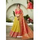 Yellow Heavy Embroidered Fancy Silk Jacquard Wedding Lehenga Choli