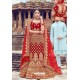 Red Heavy Embroidered Velvet Bridal Lehenga Choli