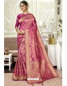 Medium Violet Traditional Designer Banarasi Silk Sari