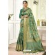 Aqua Mint Traditional Designer Banarasi Silk Sari